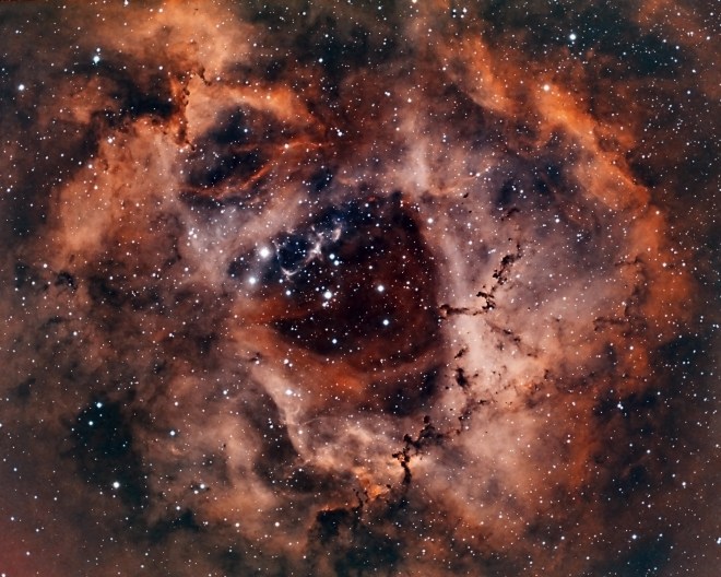 NGC 2237 Rosette Nebula - distance 5,200 light years
